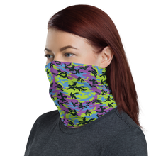 Green Blue Violet 2 Camo Neck Gaiter Masks by Design Express