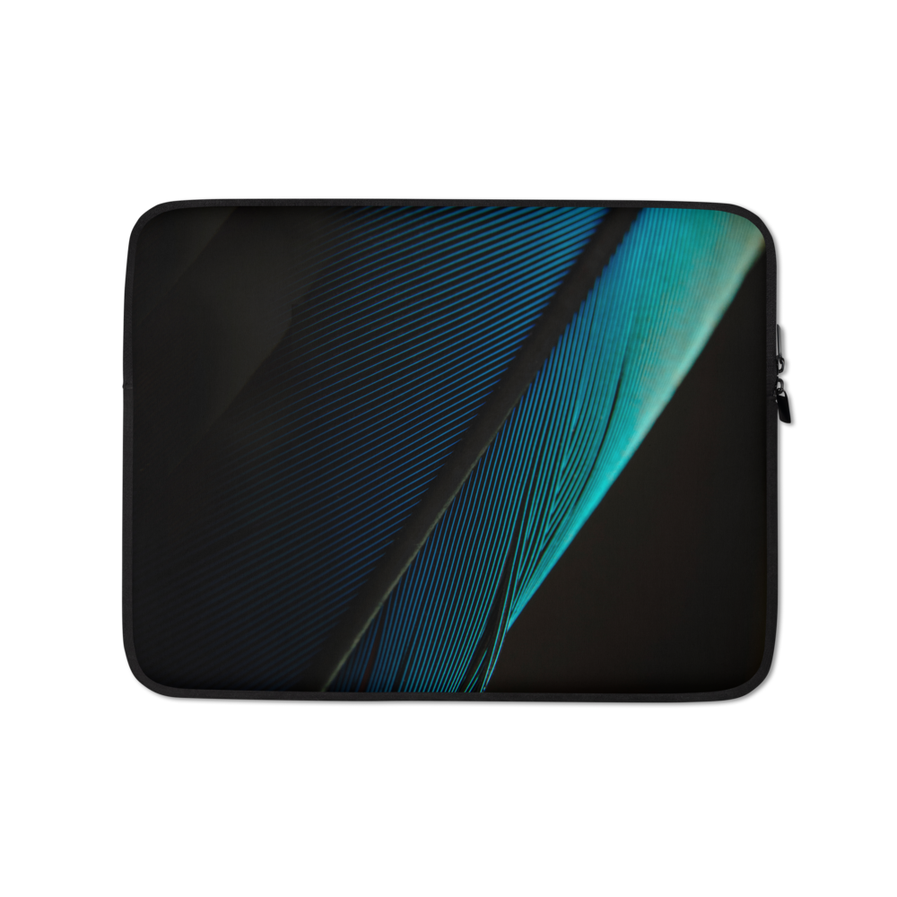 13 in Blue Black Feather Laptop Sleeve by Design Express