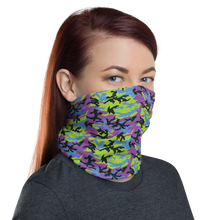 Green Blue Violet 2 Camo Neck Gaiter Masks by Design Express