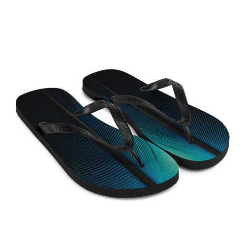 Blue Black Feathers Flip-Flops by Design Express