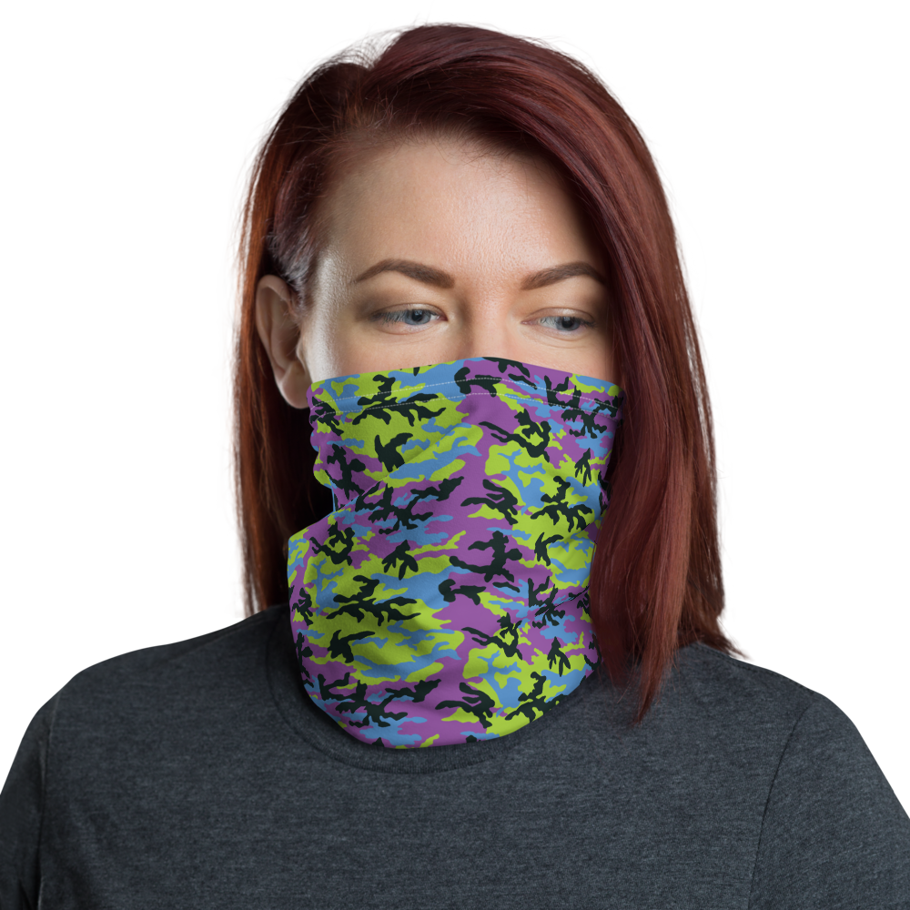 Default Title Green Blue Violet 2 Camo Neck Gaiter Masks by Design Express