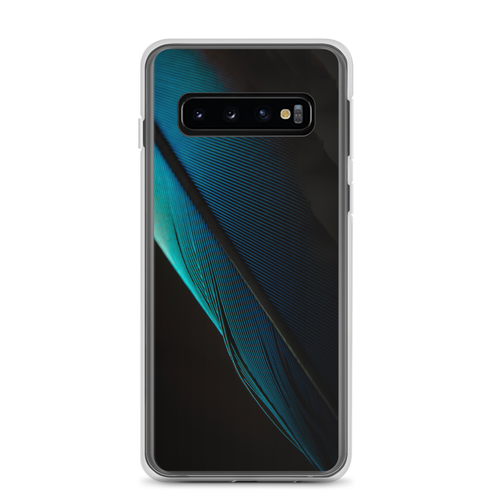 Samsung Galaxy S10 Blue Black Feather Samsung Case by Design Express