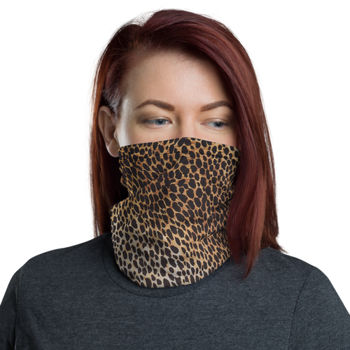 Default Title Leopard Brown Pattern Neck Gaiter Masks by Design Express