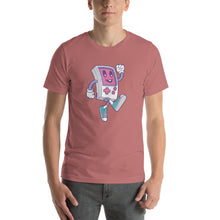 Mauve / S Game Boy Happy Walking Short-Sleeve Unisex T-Shirt by Design Express