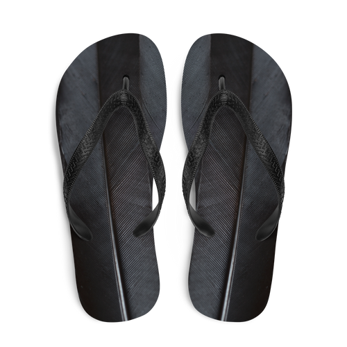 Black Feathers Flip-Flops by Design Express