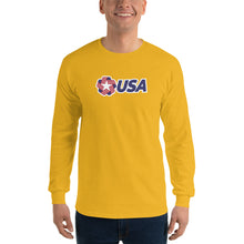 Gold / S USA "Rosette" Long Sleeve T-Shirt by Design Express