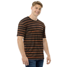 Horizontal Brown Wood Men's T-shirt by Design Express