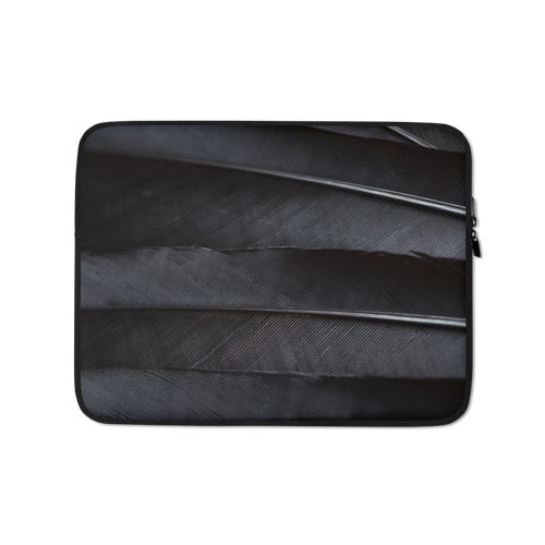 13 in Black Feathers Laptop Sleeve by Design Express