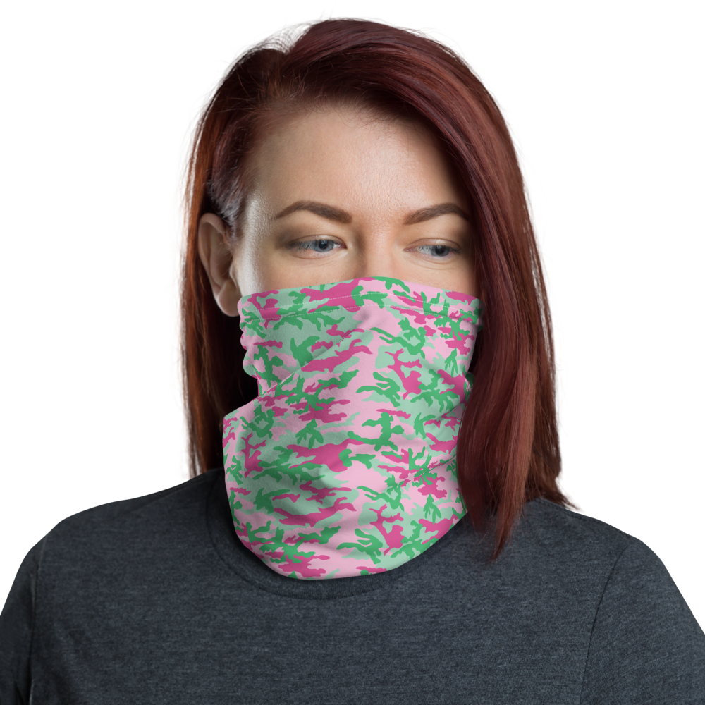 Default Title Pink and Green Camo Neck Gaiter Masks by Design Express