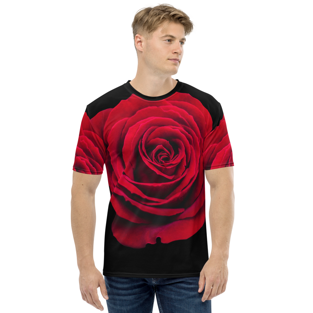 XS Charming Red Rose Men's T-shirt by Design Express
