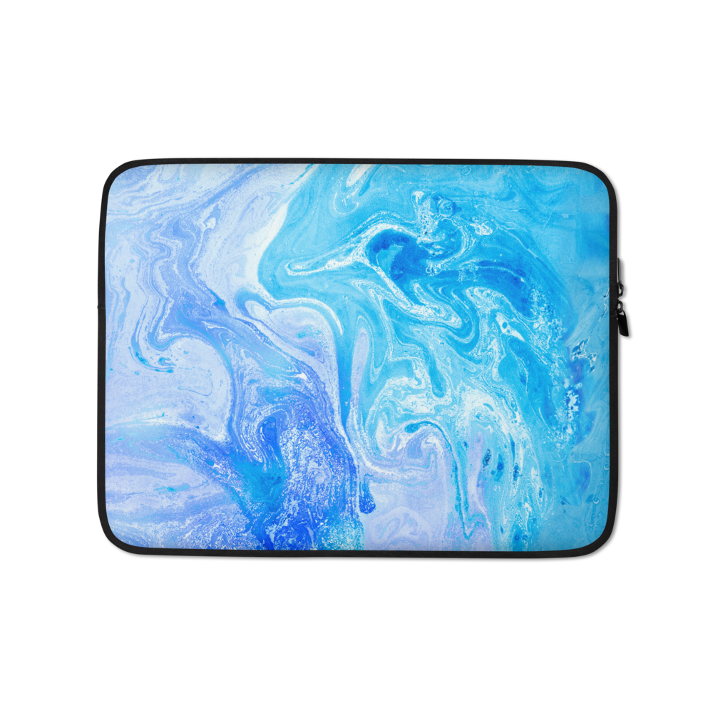 13 in Blue Watercolor Marble Laptop Sleeve by Design Express