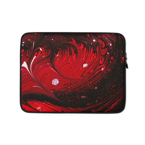 13 in Black Red Abstract Laptop Sleeve by Design Express