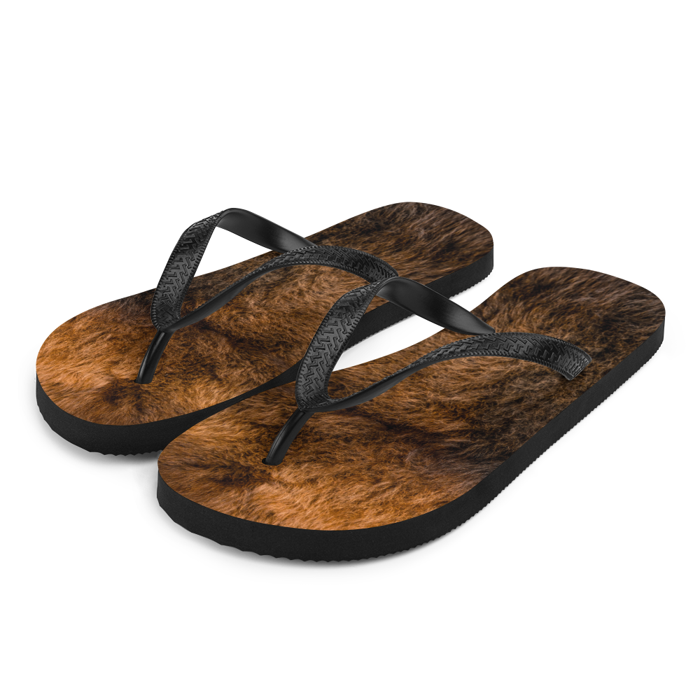 S Bison Fur Flip-Flops by Design Express