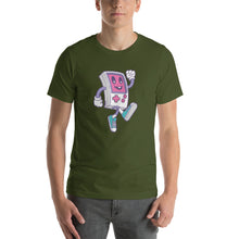 Olive / S Game Boy Happy Walking Short-Sleeve Unisex T-Shirt by Design Express
