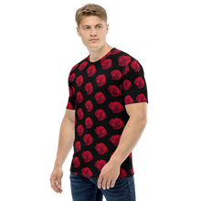 Charming Red Rose Small Pattern Men's T-shirt by Design Express