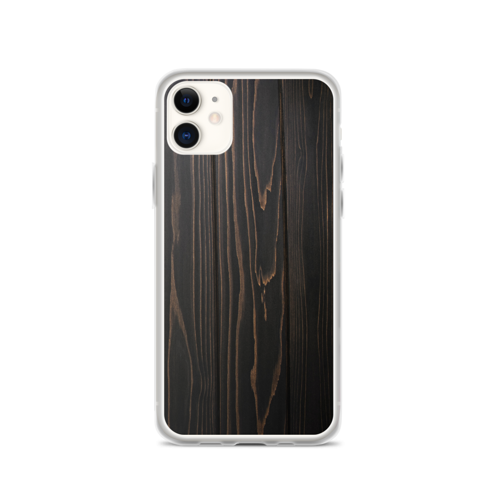 iPhone 11 Black Wood Print iPhone Case by Design Express