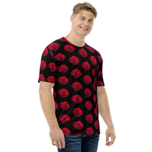 Charming Red Rose Small Pattern Men's T-shirt by Design Express