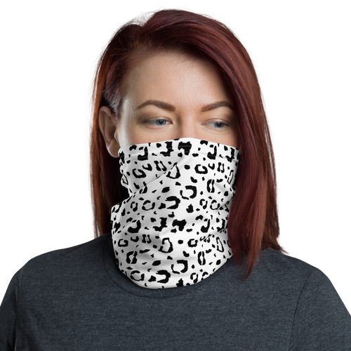 Default Title Black & White Leopard Print Neck Gaiter Masks by Design Express