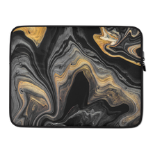 15 in Black Marble Laptop Sleeve by Design Express
