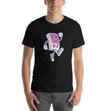 Black / XS Game Boy Happy Walking Short-Sleeve Unisex T-Shirt by Design Express