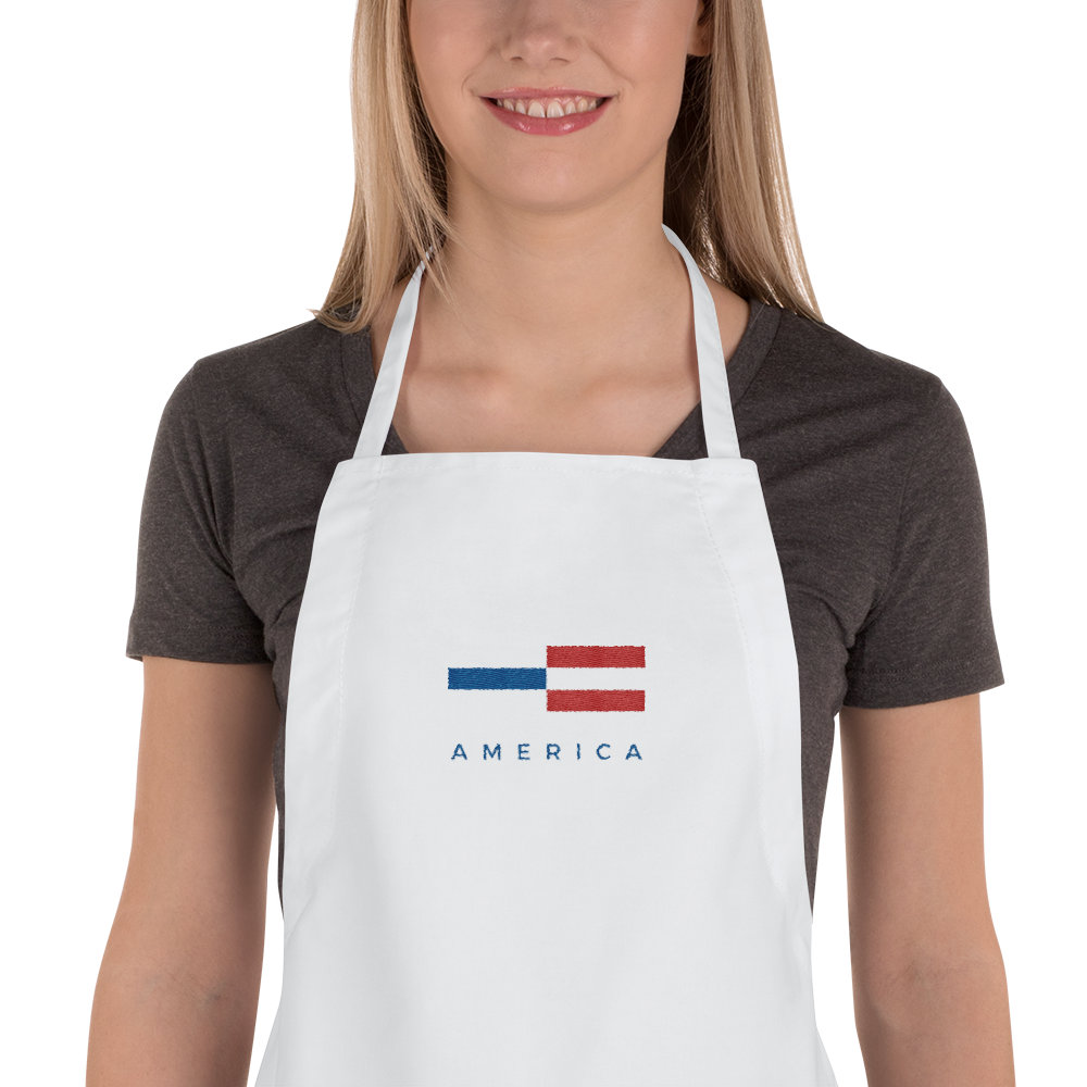 Default Title America Tower Pattern Embroidered Apron by Design Express