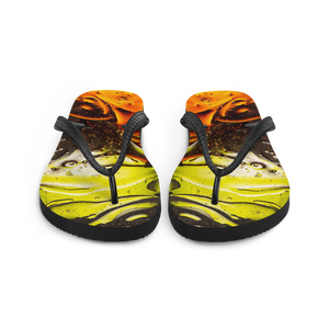 Abstract 02 Orange Lime Flip-Flops by Design Express