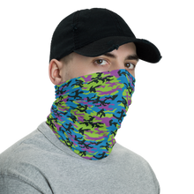 Green Blue Violet Camo Neck Gaiter Masks by Design Express