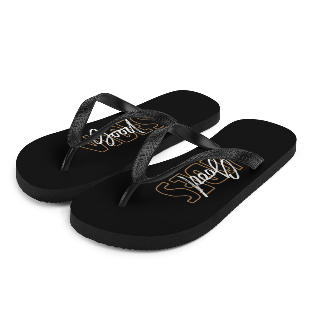 S Good Vibes Typo Flip Flops by Design Express