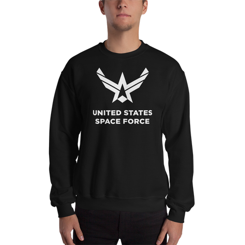 Black / S United States Space Force BW Unisex Sweatshirt by Design Express