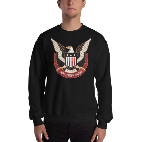 Black / S Eagle USA Unisex Sweatshirt by Design Express