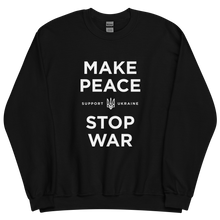 Make Peace Stop War (Support Ukraine) Black Unisex Sweatshirt by Design Express